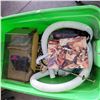 Image 2 : Lime Green Tote w/ Contents - Trinkets, CD, Figurines, Football +