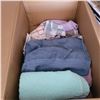 Image 2 : Box w/ Contents - Bath Towels, Tea Towels, Dish Cloths (all seem clean)