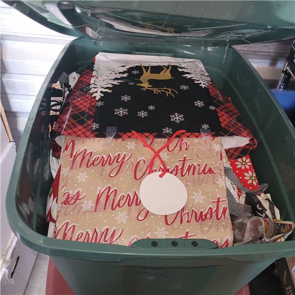 Green Tote w/ Contents - Xmas Bags, Decorations, Decor, Brass Horse