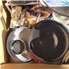 Image 3 : Box w/ Contents - Kitchenwares - Glass, Pots Pans Etc