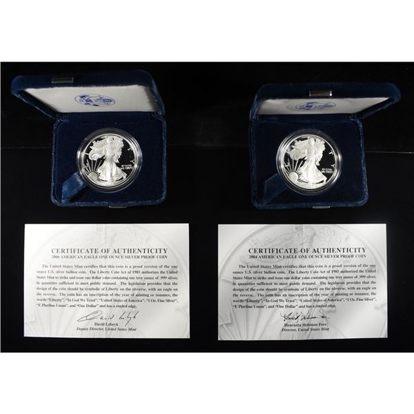 2004, 06 AMERICAN SILVER EAGLES PROOF OGP