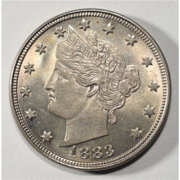 1883 NO CENTS LIBERTY NICKEL CH/GEM BU