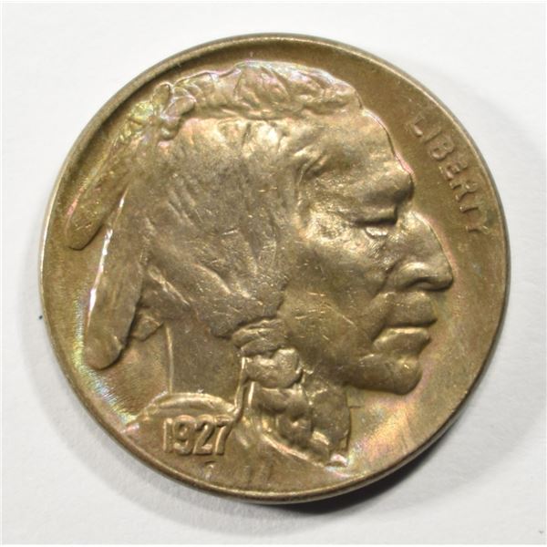1927-D BUFFALO NICKEL CH/GEM BU COLOR