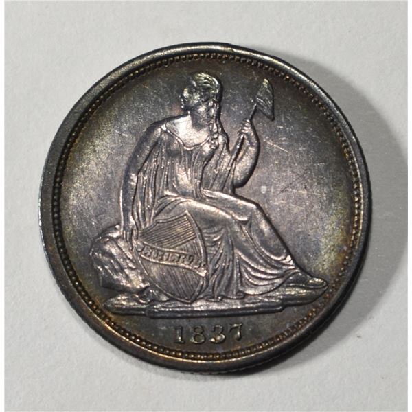 1837 SEATED LIBERTY DIME CH BU