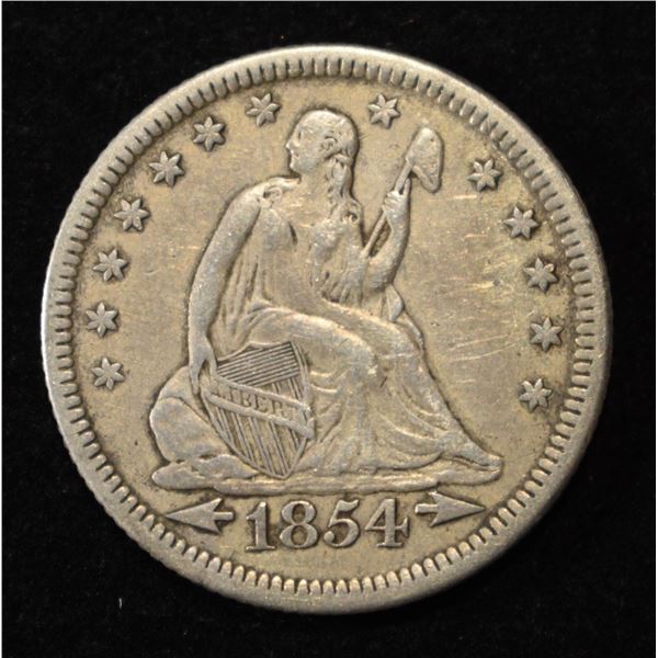 1854-O LIBERTY SEATED QUARTER F/VF