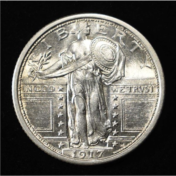 1917 T-1 STANDING LIBERTY QUARTER GEM BU FH