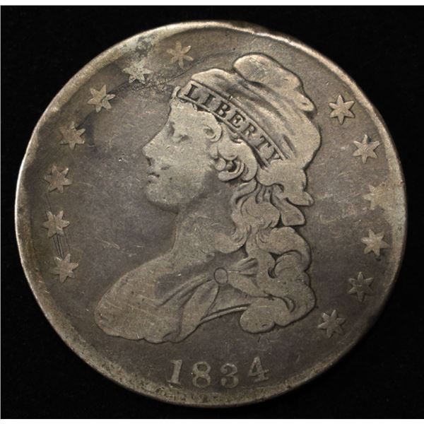 1834 BUST HALF DOLLAR FINE