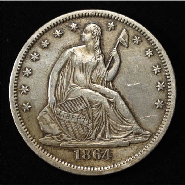 1864-S SEATED LIBERTY HALF DOLLAR XF