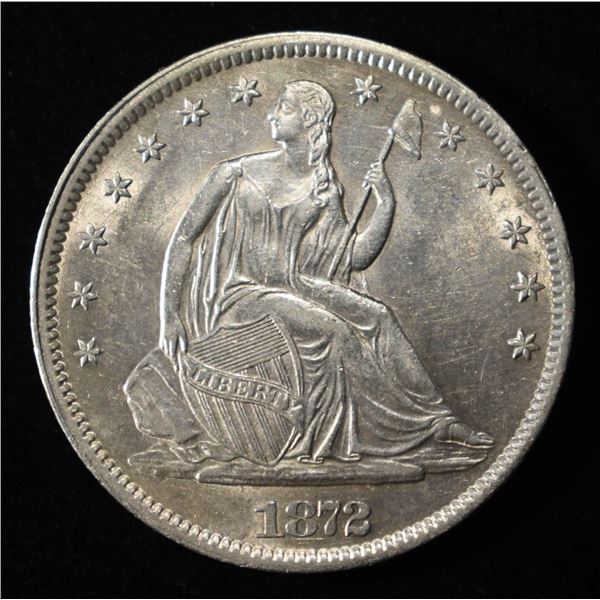 1872-S SEATED LIBERTY HALF DOLLAR AU/BU