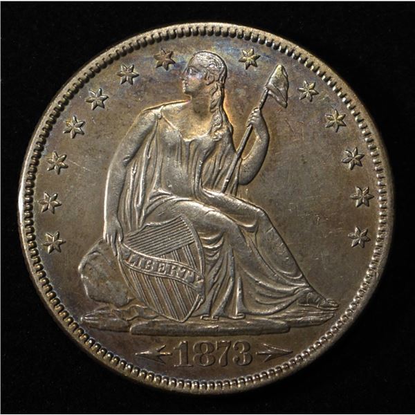 1873 ARROWS SEATED LIBERTY HALF DOLLAR CH BU