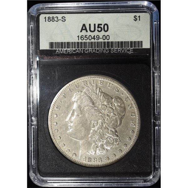 1883-S MORGAN DOLLAR AGS AU50
