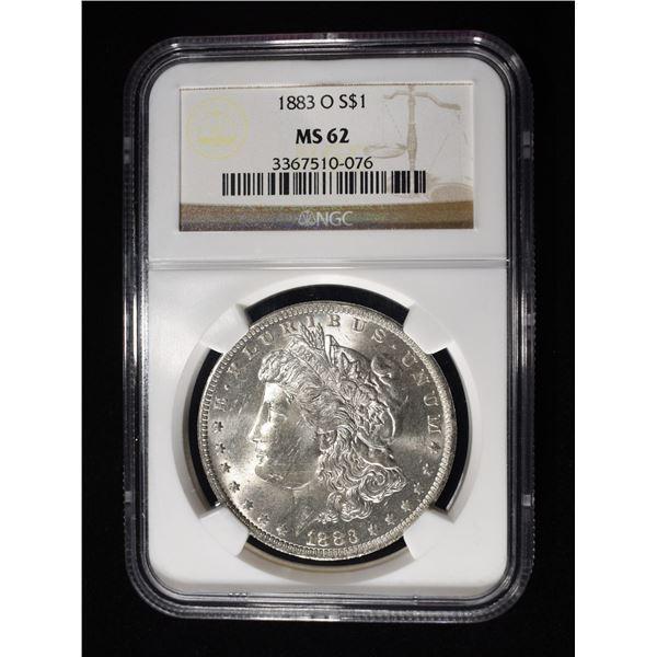 1883-O MORGAN DOLLAR NGC MS62