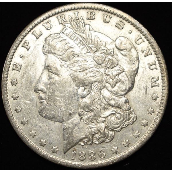 1886-O MORGAN DOLLAR XF/AU