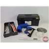 Image 2 : Tool Box w/ Contents : (Note: Side of Tool Box Damaged) - Brad/Crown Stapler - Air Hose - Saw Blade 