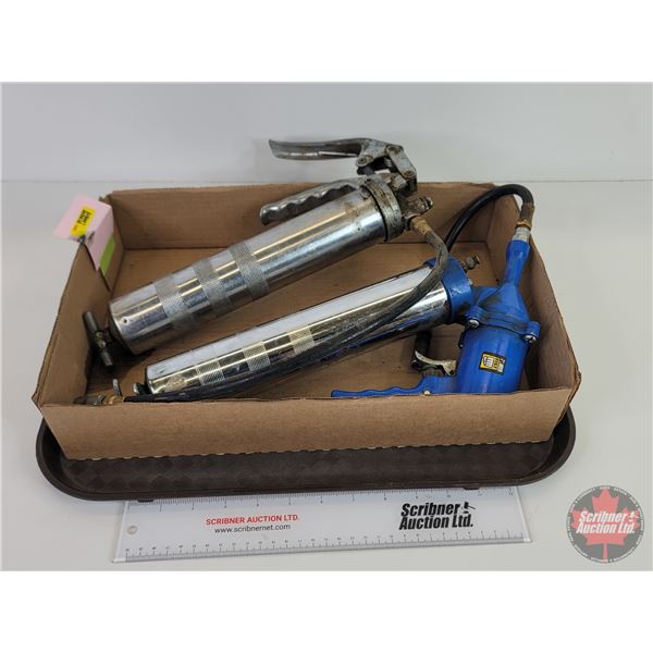 Grease Guns (2) : Pneumatic & Pistol Grip  (Note: This item located : 2209 - 23 Street Wainwright, A