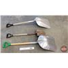 Image 2 : Shovels (3) : Aluminum Scoop & Spade (Tallest Measures : 47"H)  (Note: This item located : 2209 - 23