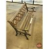 Image 2 : Park Bench : Cast Iron & Wood (Needs Restoration) (Measures : 30"H x 50"W x 22"D)  (Note: This item 