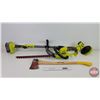 Image 1 : Ryobi Hedge Trimmer & Power Brush Cordless 18V (No Battery & Charger) c/w Garant Axe (Longest Measur