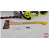 Image 2 : Ryobi Hedge Trimmer & Power Brush Cordless 18V (No Battery & Charger) c/w Garant Axe (Longest Measur
