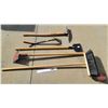 Image 2 : Long Handle Tools (5) : - Broom - Scraper - Pick Axe - Roofing Scrapers (2)  (Note: This item locate
