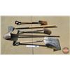 Image 2 : Long Handle Tools (5) : - Square Shovel - Scraper - Aluminum Scoop Shovel - Spades (2)  (Note: This 