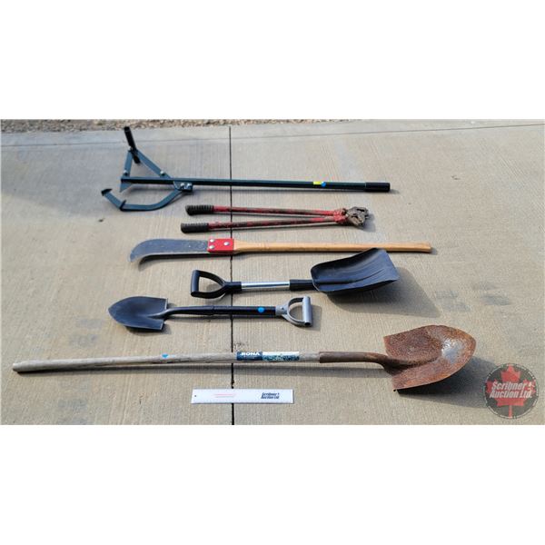 Long Handle Tools (6) : - Timberjack - Tire Chain Crimper - Brush Cutter - Spade - Emergency Snow Sh