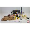 Image 1 : Tool Box (16") w/Contents :  - Tool Pouch - Table Saw Guide - Tape Measure - Carpenter Pencil Sharpe