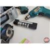 Image 3 : Makita Tools including Hand Saw, Drill, Flashlight & Quick/Driver Drill Set w/Metal Makita Case (9.6