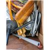 Image 8 : Wooden Crate Lot w/Large Variety of Home Decor & Household Used Products including Bed Frame, Blinds