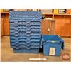 Image 1 : Stackable Folding Lid Plastic Totes (10) (Each Tote Measures : 14"H x 25-1/2"W x 16-1/2"D)  (Note: T