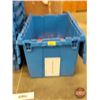 Image 2 : Stackable Folding Lid Plastic Totes (10) (Each Tote Measures : 14"H x 25-1/2"W x 16-1/2"D)  (Note: T