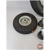 Image 3 : Variety of Wheels : - 3" Swivel Castors (4) - Furniture Dolly Tire w/ Rim - 12" Trailer Tire (Used) 