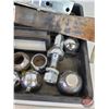 Image 8 : Variety of Trailer Hitches (2) & Balls w/Trailer Tie Down Rack (3) (Rack Measures : 48"L)   (Note: T