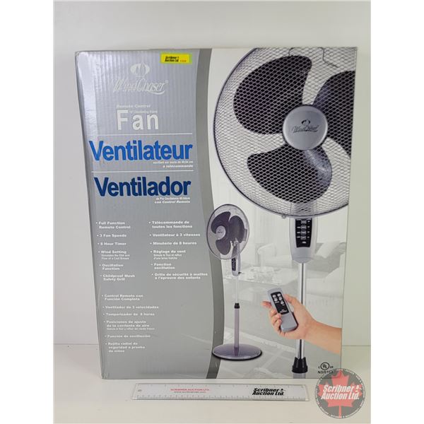 Wind Chaser Remote Control Oscillating Stand Fan (16") (Box Measures : 24"H x 18"W x 6"D) (NIB)  (No