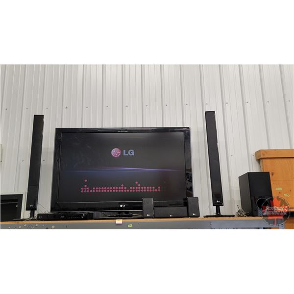 LG Home Theatre System : Incl. - 55" TV - Blu Ray Disc Player - Speakers  (Note: This item located :