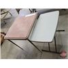 Image 2 : Card Table & Plastic Folding Table (Largest Measures : 28"H x 30"W x 30"D)  (Note: This item located