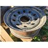 Image 2 : Pallet Lot - Tires / Rims : - (4) Goodyear 18x8.5-8NHS on Rims - (1) 4.00-6 on Rim - (1) Duro 4.8-12