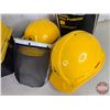 Image 2 : John Deere Combo : Hard Hats (2); Face Shields & Plastic Tote (Tote Measures: 14"H x 16"W x 12"D)