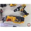 Image 2 : DeWalt Cordless Tool Combo (20v) :  - Hammer Drill - 1/4" Impact - Angle Grinder - Flashlight - Batt