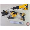 Image 1 : DeWalt Cordless Tool Combo:  - Reciprocating Saw - 1/4" Drive Impact - Jigsaw - Charger - Battery