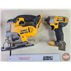 Image 2 : DeWalt Cordless Tool Combo:  - Reciprocating Saw - 1/4" Drive Impact - Jigsaw - Charger - Battery