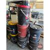 Image 2 : Variety 5-Gallon Pails Engine Oil & Hydraulic Oil (4 Full & 6 Partial) + 1 Gal Empty Oil Jug