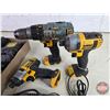 Image 2 : DEWALT Cordless Tools (3) : - 1/2" Hammer Drill (20v) - 1/4" Impact (20v) - 1/4" Impact (12v) - Vari