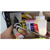 Image 10 : Grouping: Ratchet Straps; Yardworks Battery; Paint Troughs; Silicone Gun & Silicone; Electric Charge