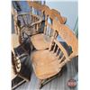 Image 2 : Wooden Press Back Spindle Chairs (5) : One Arm Chair (37"H)