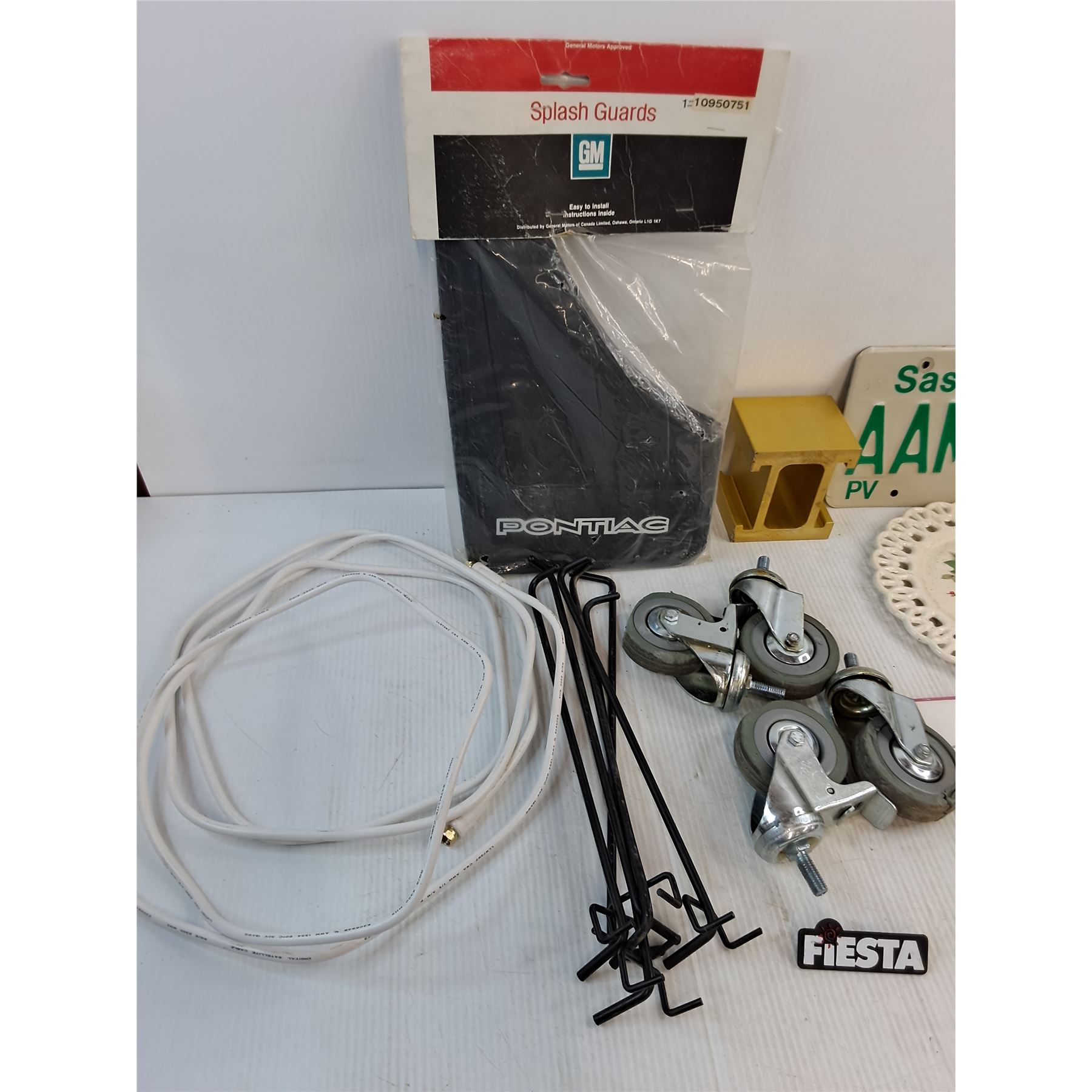 Wire Rope Splatter Guard Sask License Plate, Castors, Display Rods, Co-Ax Cable, Pontiac Splash ...