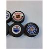 Image 3 : (6) Hockey Pucks: Team Canada, Oilers, CBC Hockey Night in Canada, Canucks