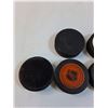Image 4 : (6) Hockey Pucks: Team Canada, Oilers, CBC Hockey Night in Canada, Canucks