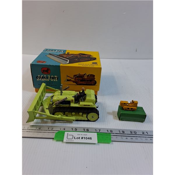 Corgi Major Metal Die Cast Model Dozer - 6" Long & Dozer Tin Model - 1.5" Long