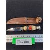 Image 1 : William Rogers Stainless Steel Hunting Knife w/Leather Sheath - 6" Long, Blade 2.5" Long